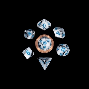 Mini Marble with Blue Dice Set - Rollespilsterninger - Metallic Dice Games